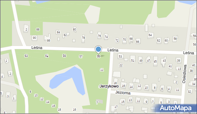 Jerzykowo, Leśna, 55, mapa Jerzykowo