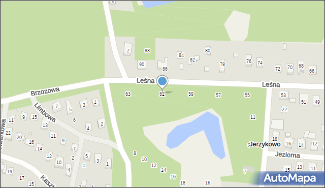 Jerzykowo, Leśna, 61, mapa Jerzykowo