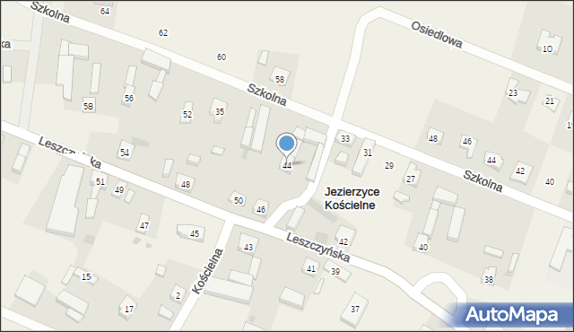 Jezierzyce Kościelne, Leszczyńska, 44, mapa Jezierzyce Kościelne