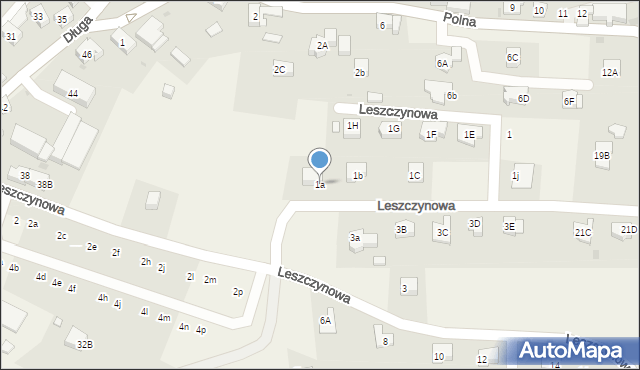 Jeżów Sudecki, Leszczynowa, 1a, mapa Jeżów Sudecki