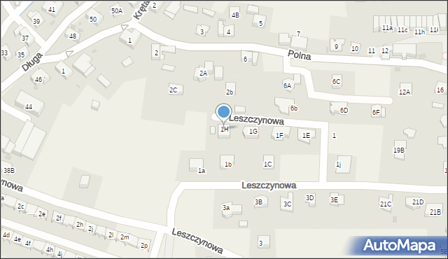 Jeżów Sudecki, Leszczynowa, 1H, mapa Jeżów Sudecki