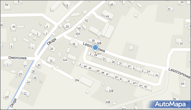 Jeżów Sudecki, Leszczynowa, 2a, mapa Jeżów Sudecki