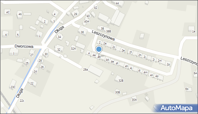 Jeżów Sudecki, Leszczynowa, 4b, mapa Jeżów Sudecki