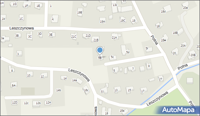 Jeżów Sudecki, Leszczynowa, 5B, mapa Jeżów Sudecki