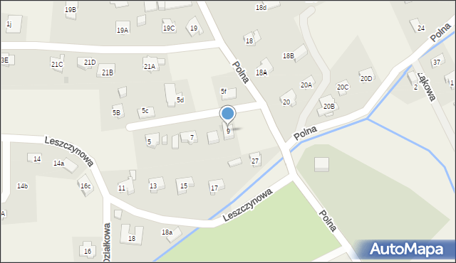 Jeżów Sudecki, Leszczynowa, 9, mapa Jeżów Sudecki