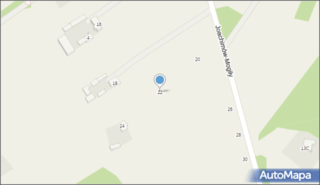 Joachimów-Mogiły, Leśna, 22, mapa Joachimów-Mogiły