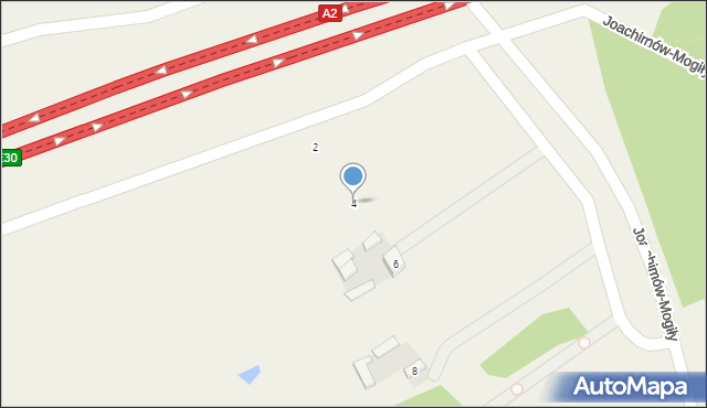 Joachimów-Mogiły, Leśna, 4, mapa Joachimów-Mogiły