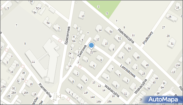 Józefosław, Letniskowa, 11, mapa Józefosław