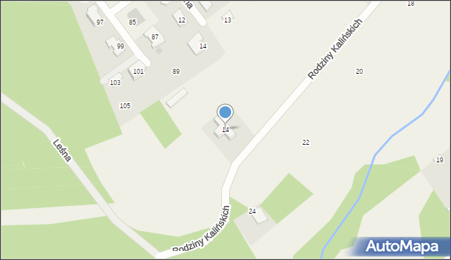 Józefów, Leśna, 14, mapa Józefów