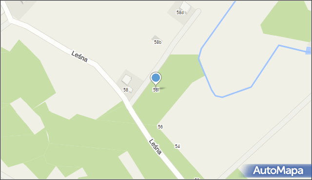 Józefów, Leśna, 58l, mapa Józefów