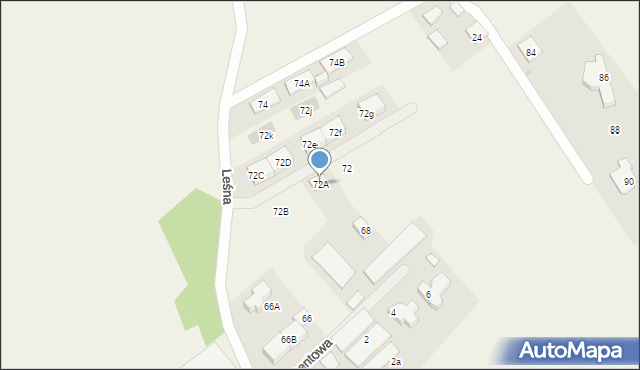 Józefów, Leśna, 72A, mapa Józefów