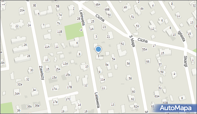 Józefów, Lelewela, 7, mapa Józefów