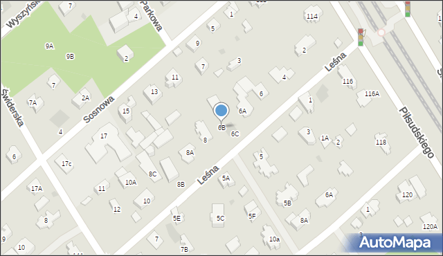 Józefów, Leśna, 6B, mapa Józefów