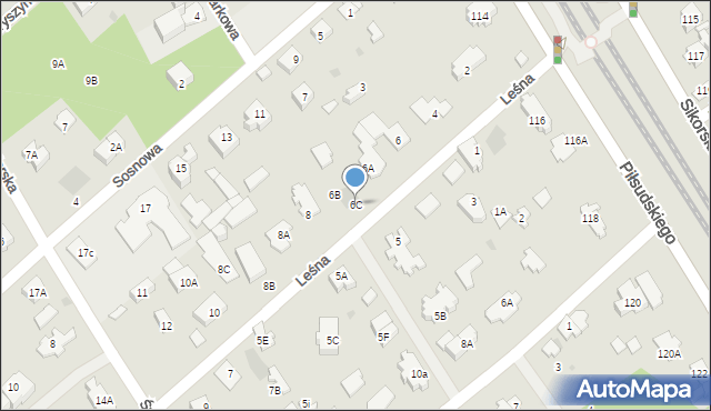 Józefów, Leśna, 6C, mapa Józefów