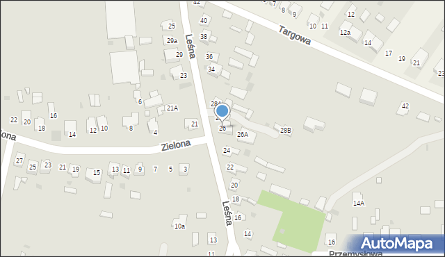 Józefów, Leśna, 26, mapa Józefów