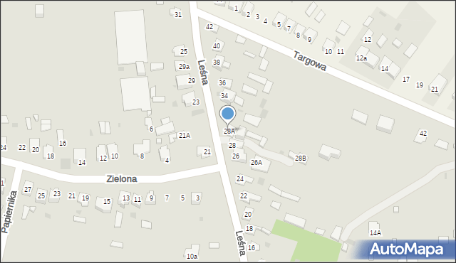 Józefów, Leśna, 28A, mapa Józefów