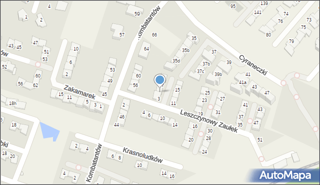 Julianów, Leszczynowy Zaułek, 5, mapa Julianów