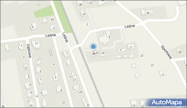 Juszkowo, Leśna, 3B, mapa Juszkowo