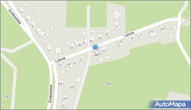 Kaczory, Leśna, 14a, mapa Kaczory