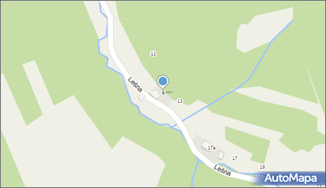 Kaczyna, Leśna, 9, mapa Kaczyna