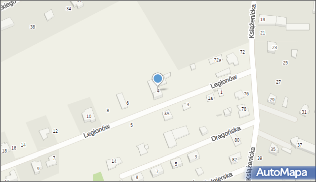 Kady, Legionów, 4, mapa Kady