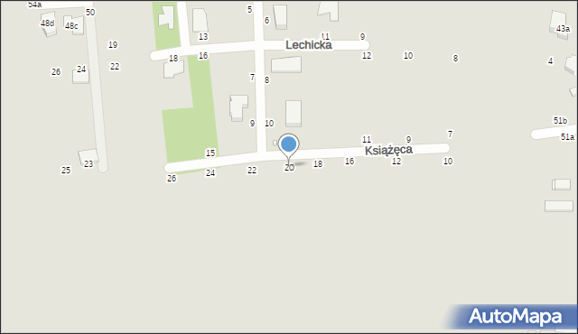 Kalisz, Lechicka, 20, mapa Kalisza