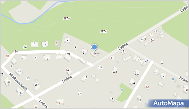 Kalisz Pomorski, Leśna, 10, mapa Kalisz Pomorski