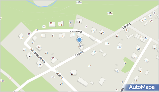 Kalisz Pomorski, Leśna, 14, mapa Kalisz Pomorski