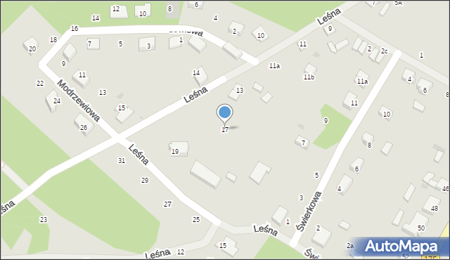 Kalisz Pomorski, Leśna, 17, mapa Kalisz Pomorski
