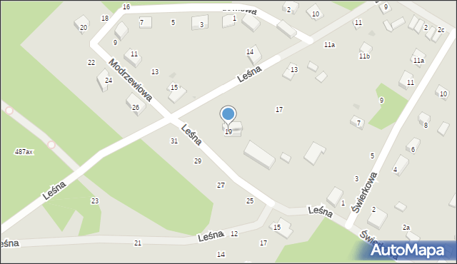 Kalisz Pomorski, Leśna, 19, mapa Kalisz Pomorski
