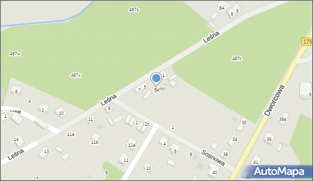 Kalisz Pomorski, Leśna, 5A, mapa Kalisz Pomorski