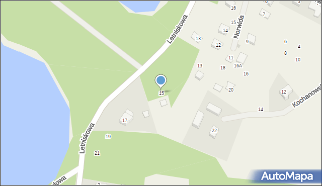 Kamień, Letniskowa, 15, mapa Kamień