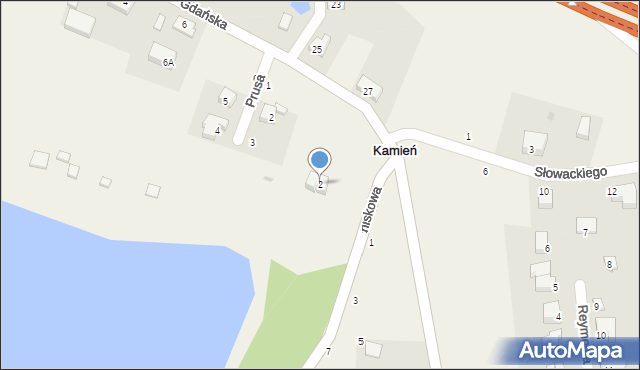 Kamień, Letniskowa, 2, mapa Kamień