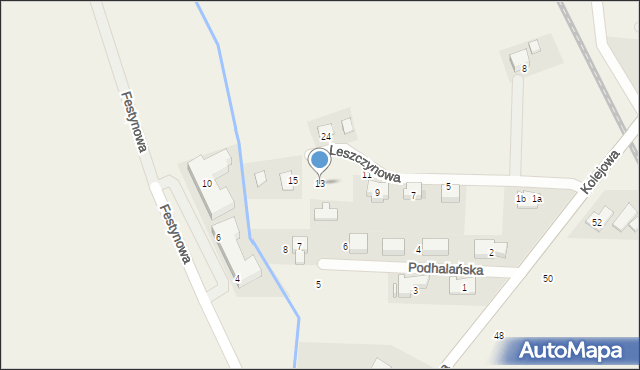 Kamieniec Wrocławski, Leszczynowa, 13, mapa Kamieniec Wrocławski