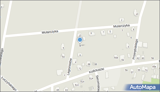 Kamieńsk, Legionistów, 8, mapa Kamieńsk