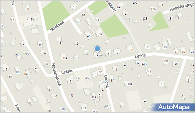 Kanie, Leśna, 5, mapa Kanie