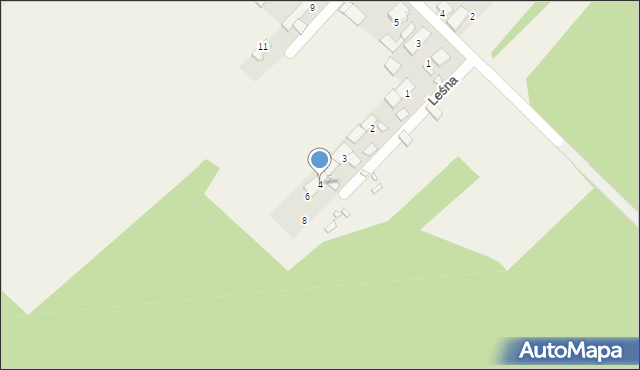 Kaniów, Leśna, 4, mapa Kaniów