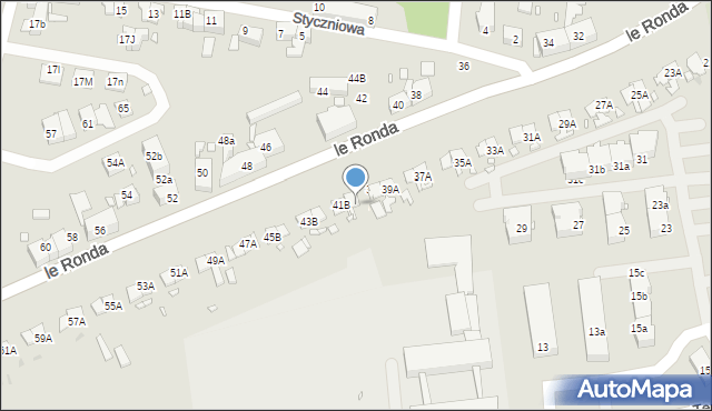 Katowice, le Ronda Henryka, gen., 41A, mapa Katowic