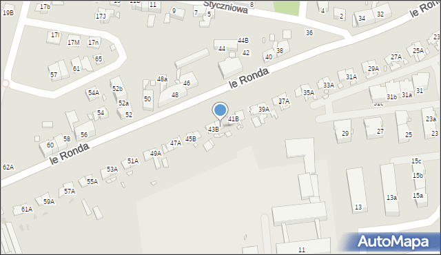 Katowice, le Ronda Henryka, gen., 43A, mapa Katowic