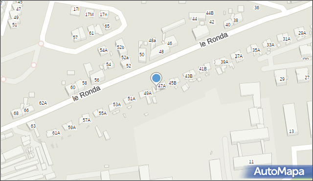 Katowice, le Ronda Henryka, gen., 47B, mapa Katowic