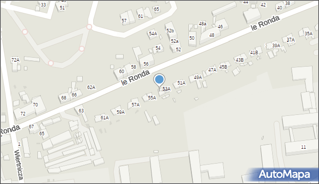 Katowice, le Ronda Henryka, gen., 53B, mapa Katowic