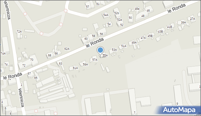 Katowice, le Ronda Henryka, gen., 55B, mapa Katowic