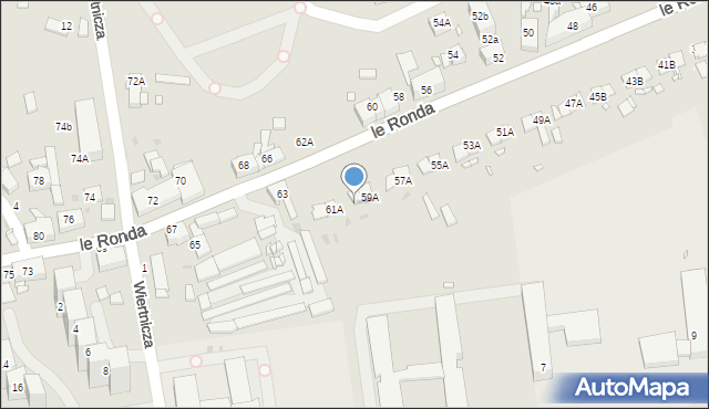 Katowice, le Ronda Henryka, gen., 59B, mapa Katowic