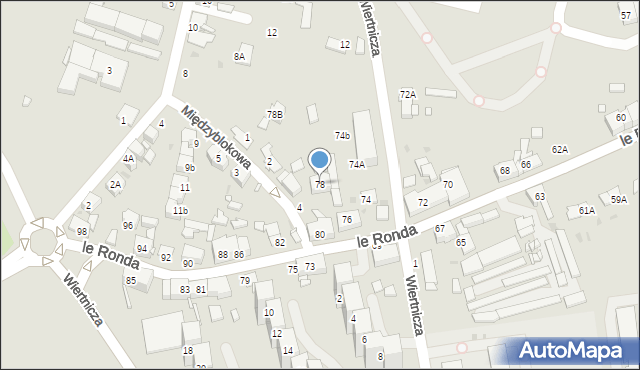 Katowice, le Ronda Henryka, gen., 78, mapa Katowic