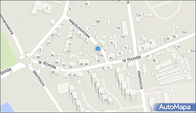 Katowice, le Ronda Henryka, gen., 84, mapa Katowic