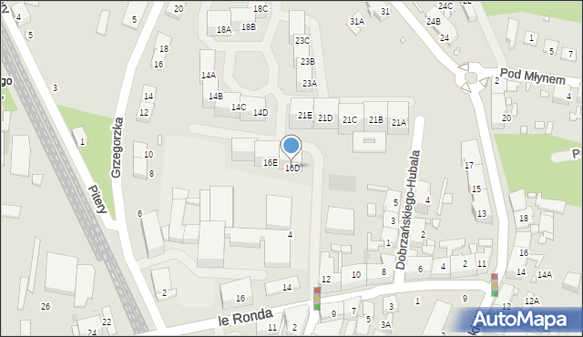 Katowice, le Ronda Henryka, gen., 16D, mapa Katowic