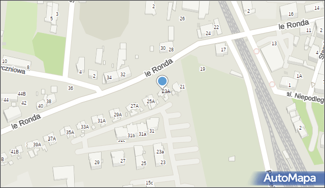 Katowice, le Ronda Henryka, gen., 23B, mapa Katowic