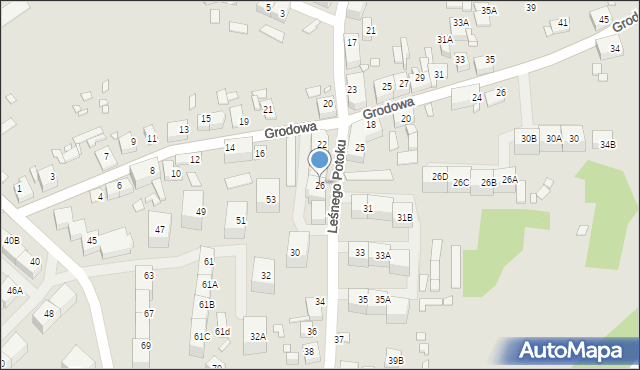 Katowice, Leśnego Potoku, 26, mapa Katowic