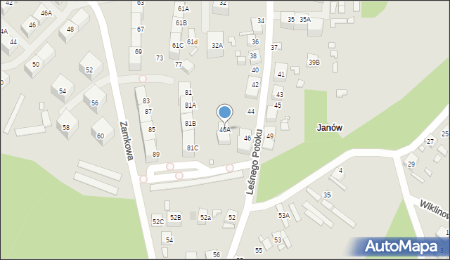 Katowice, Leśnego Potoku, 46A, mapa Katowic