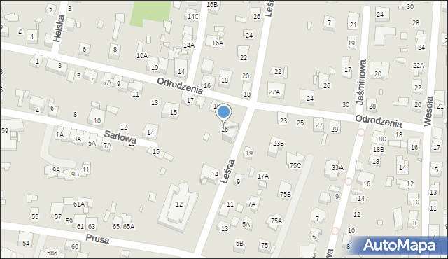 Katowice, Leśna, 16, mapa Katowic